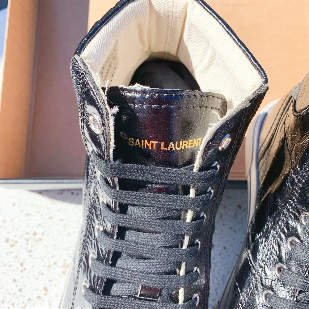NIB Authentic Saint Lauren Moroder Hightop Sneaker​ - Picture 3 of 9